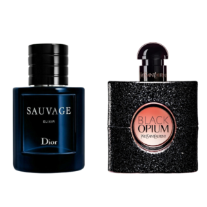 Untitled design (18) Couple Fragrance Bundle . Dior Sauvage Elixir 100ml & YSL Black Opium EDP 90ml