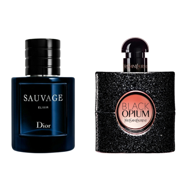 Couple Fragrance Bundle . Dior Sauvage Elixir 100ml & YSL Black Opium EDP 90ml