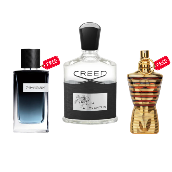 Creed Aventus 100ml EDP + FREE YSL Y EDP 100ml + FREE Jean Paul Gaultier Le Male Elixir 125ml | Limited Time Bundle